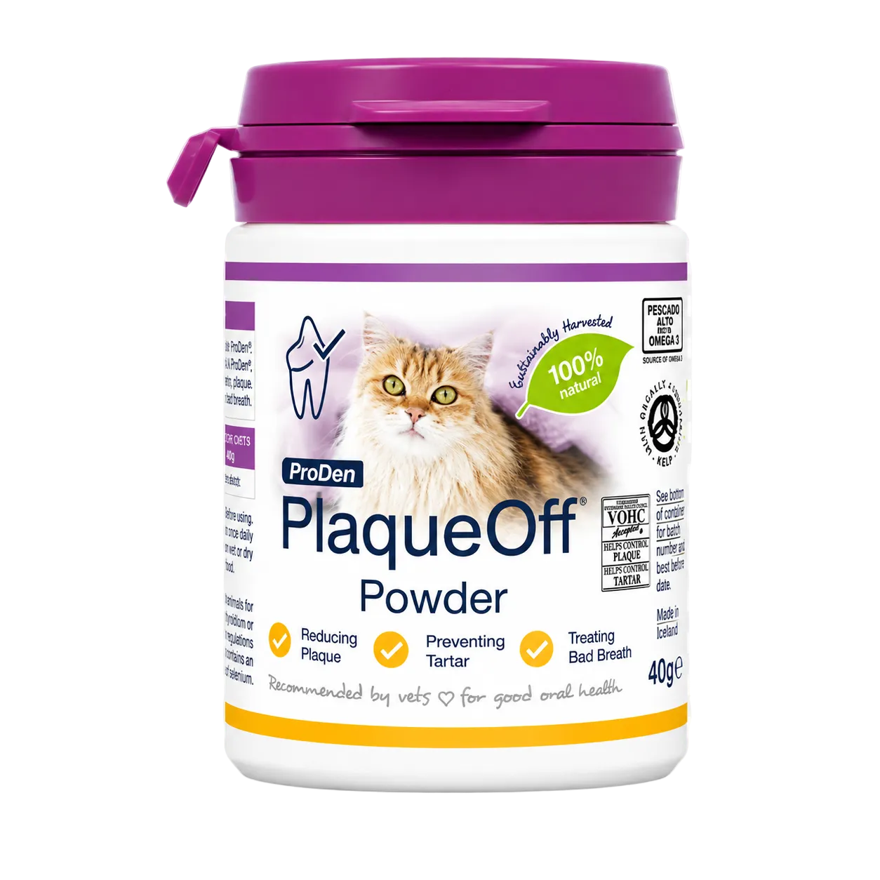 ProDen PlaqueOff Powder Cat papildas kačių burnos higienai, 40 g