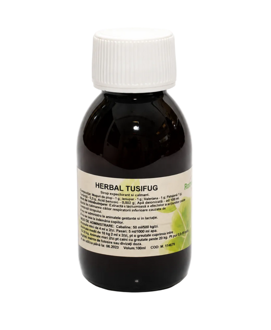 Herbal Tusifug sirupas nuo kosulio šunims ir katėms, 100 ml