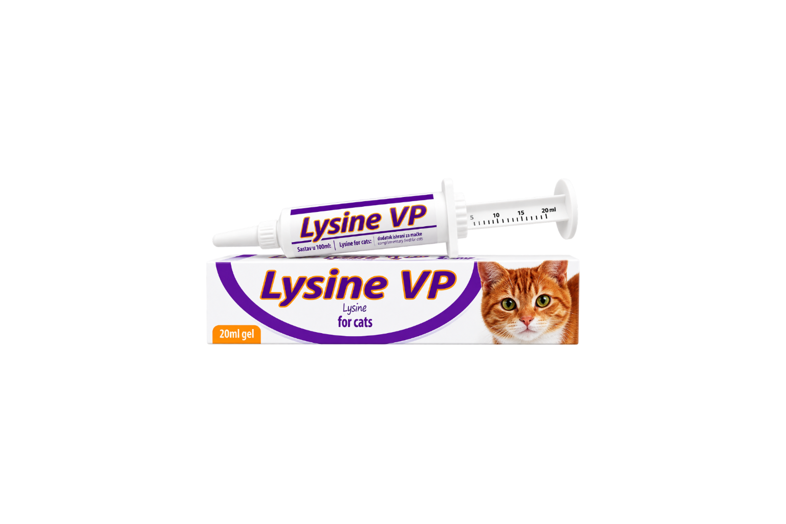 VetPlanet Lysine VP Gel L-lizino gelis katėms ir kačiukams, 20 ml