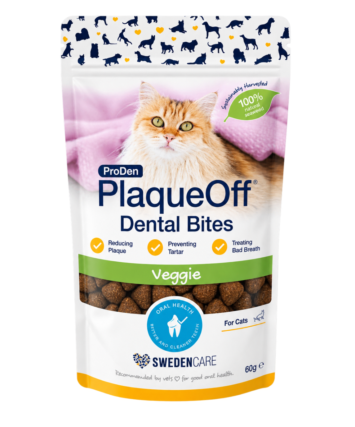 ProDen PlaqueOff Dental Bites skanėstai kačių burnos higienai 60 g