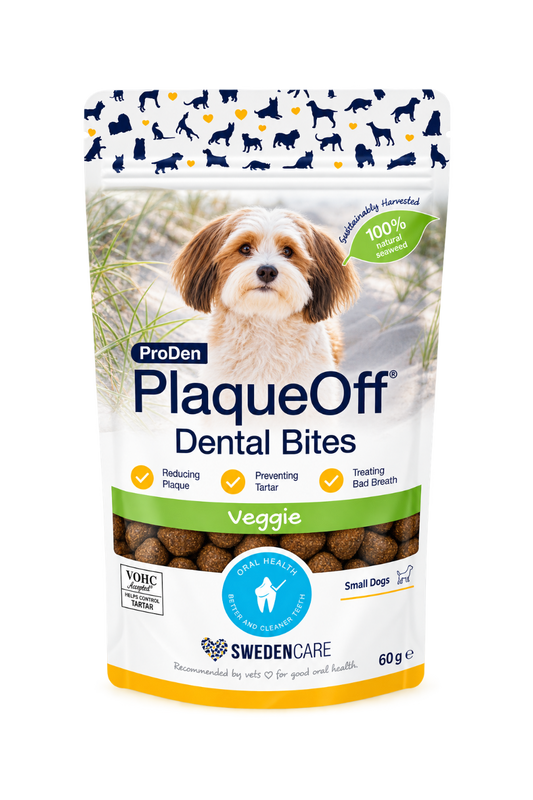 ProDen PlaqueOff Dental Bites S skanėstai mažų šunų burnos higienai 60 g