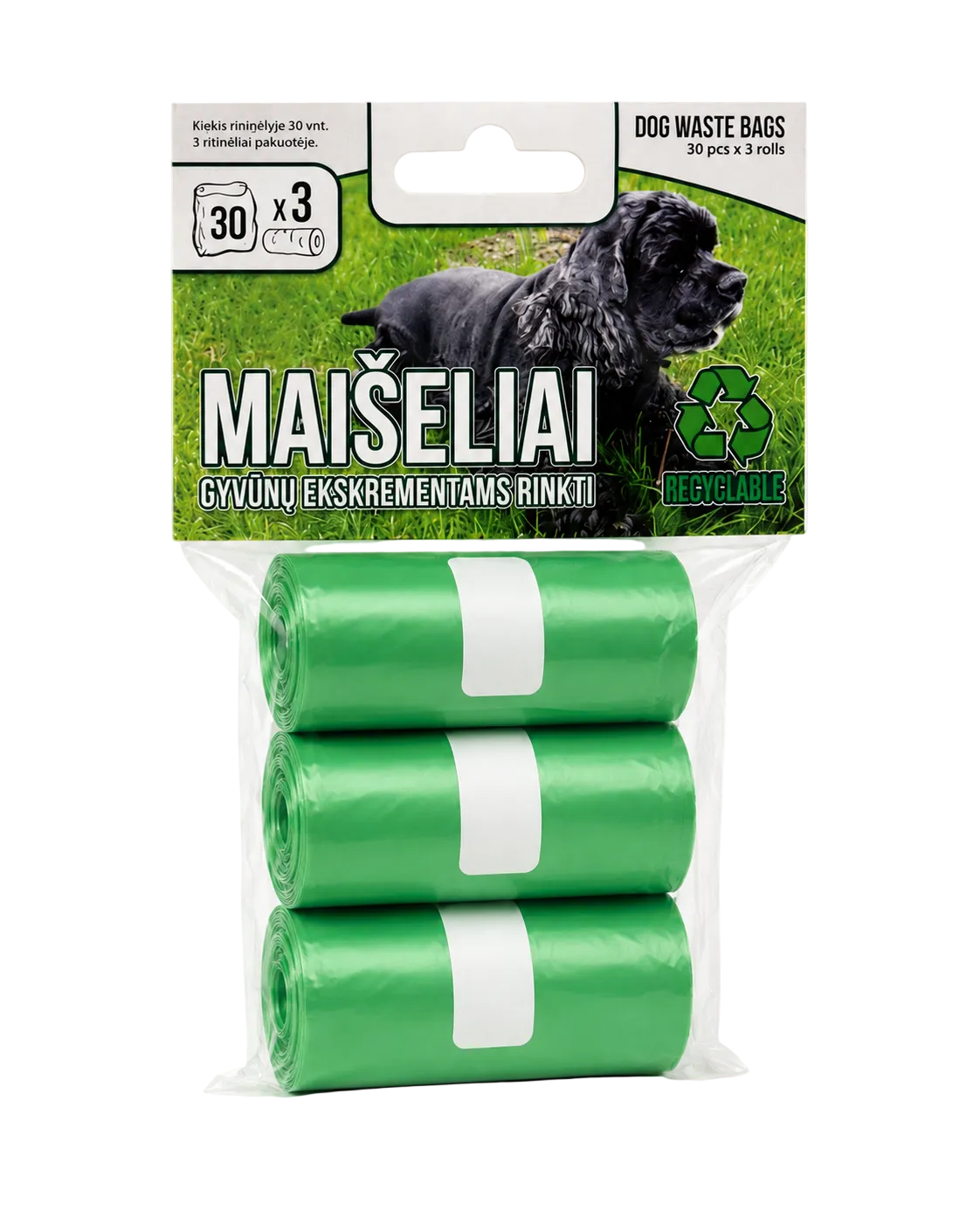 Maišeliai ekskrementams rinkti, 30 vnt. vnt x 3 rit.
